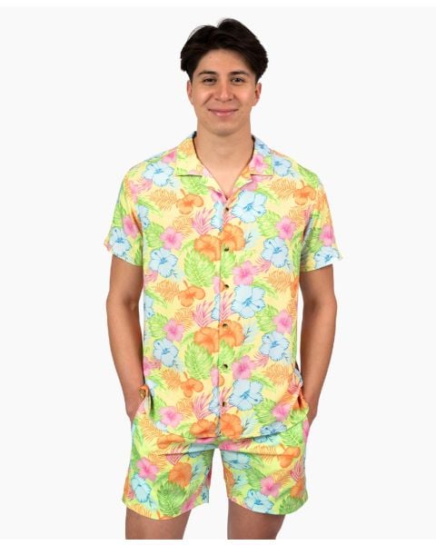 Happy Hula Men's Short Sleeve Camp Shirt