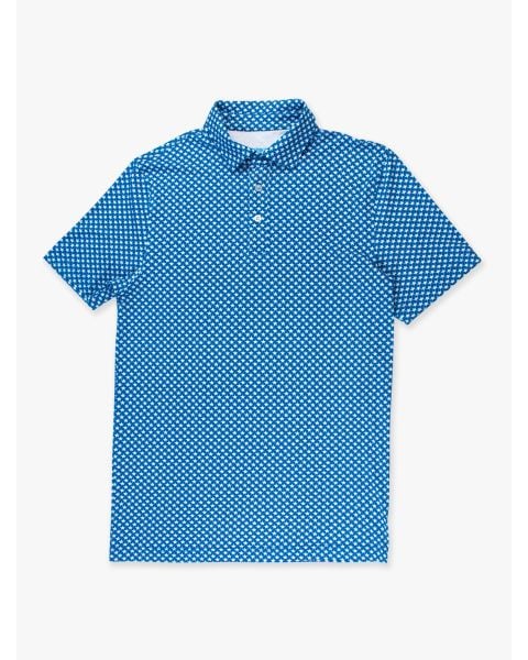 Tiny Blue Stars Men's Knit Short Sleeve Performance Polo Shirt
