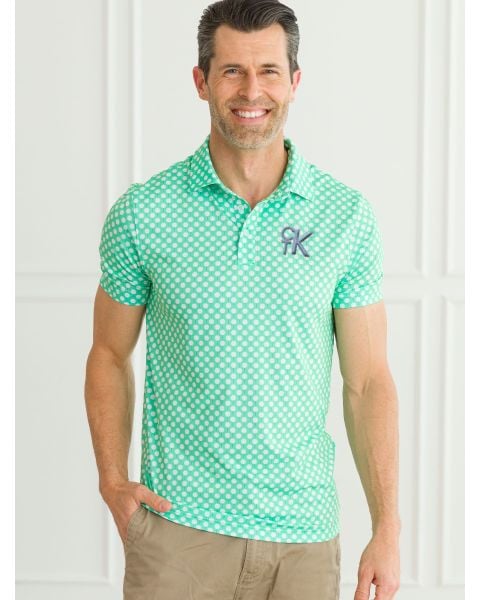 Tiny Tee Time Men's Knit Short Sleeve Performance Polo Shirt