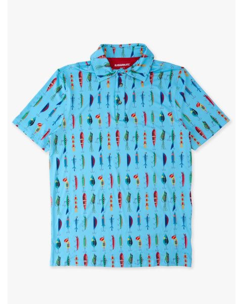 Gone Fishin Men's Knit Short Sleeve Performance Polo