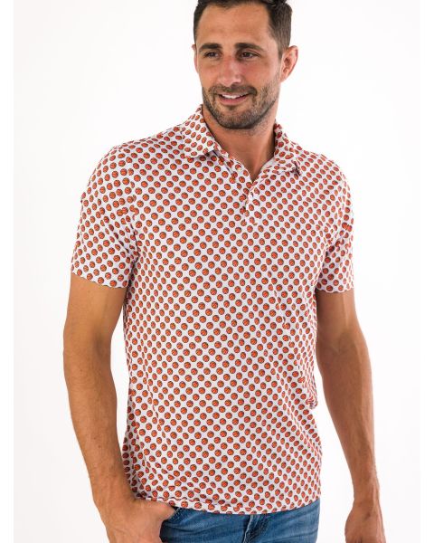 Basketball Madness Men's Knit Short Sleeve Performance Polo