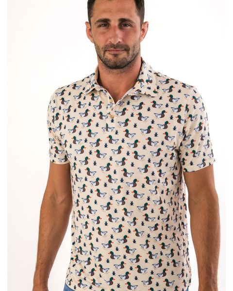 Mallard Marsh Men's Knit Short Sleeve Performance Polo