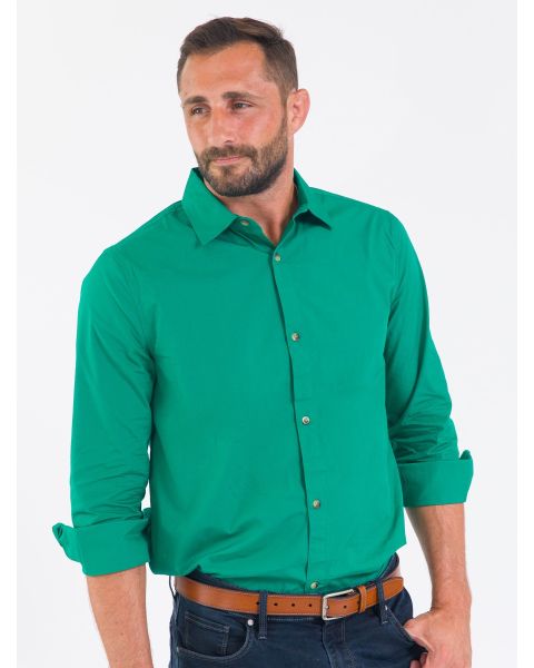 Emerald Green Men's Long Sleeve Button Down Shirt
