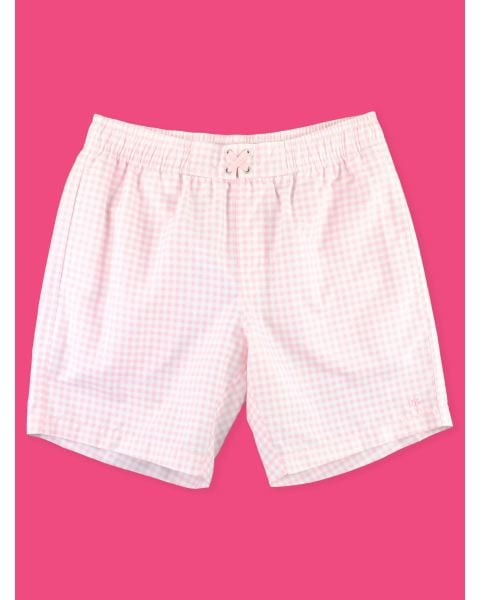Pink Gingham wim Trunks