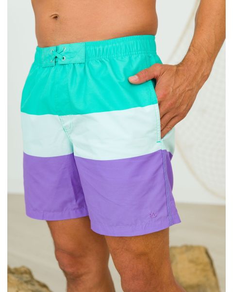 Marine Color Block Men's Swim Trunks