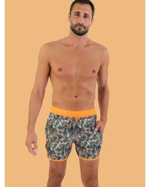 Classic Camo Men's Stretch Dolphin Hem Swim Trunks