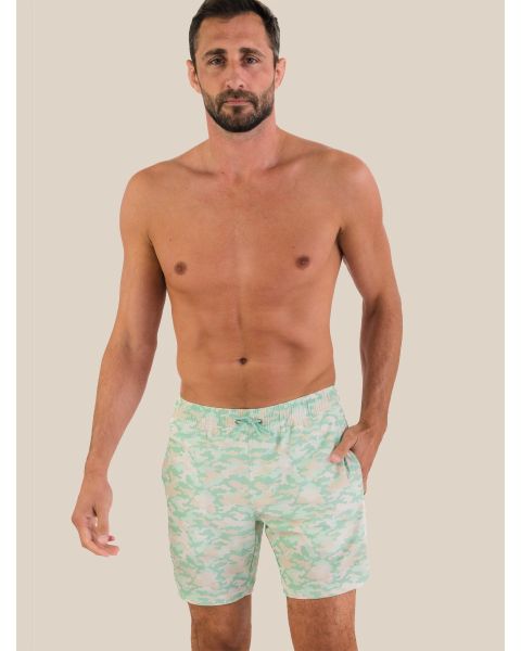 Sage Trail Camo Men's Performance Hybrid Swim Trunks
