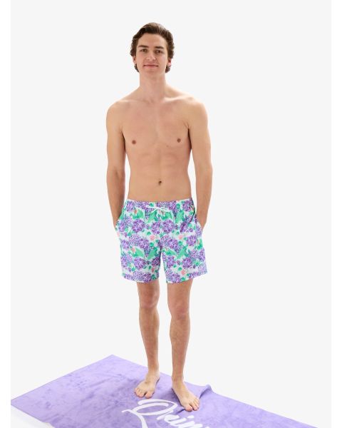 Purple Hydrangea Garden Men's Performance Hybrid Swim Trunks