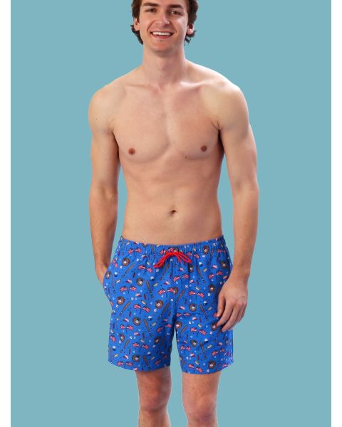 Blue Stars & Strikes Men's Performance Hybrid Swim Trunks