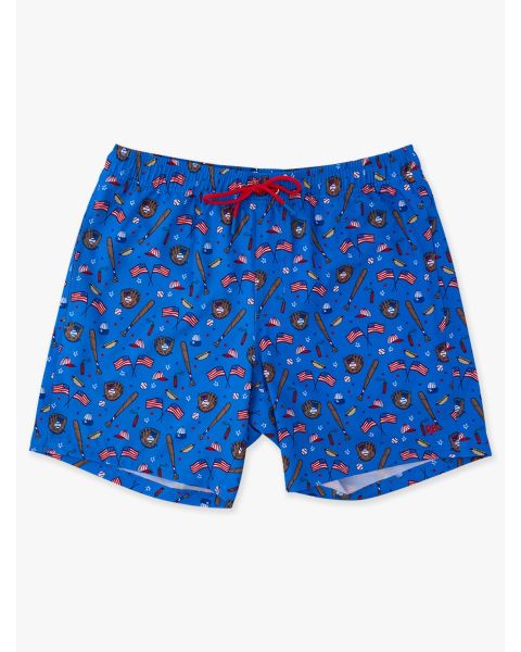 Blue Stars & Strikes Men's Performance Hybrid Swim Trunks