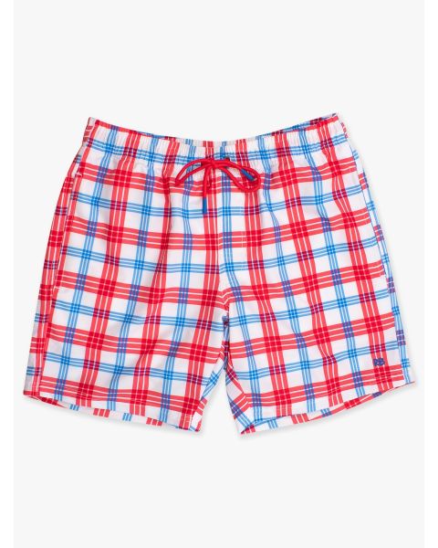 Lincoln Plaid Men's Performance Hybrid Swim Trunks