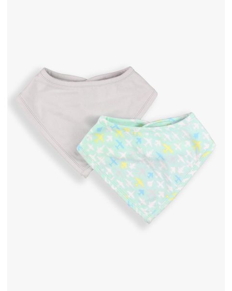 Dove Gray and Take Flight Knit 2-Pack Bandana Bibs