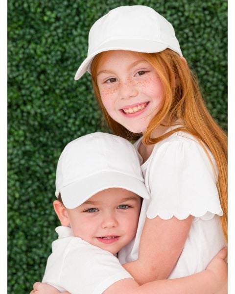 White Kids Baseball Hat