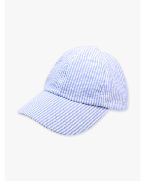 Classic Blue Seersucker Kids Baseball Hat
