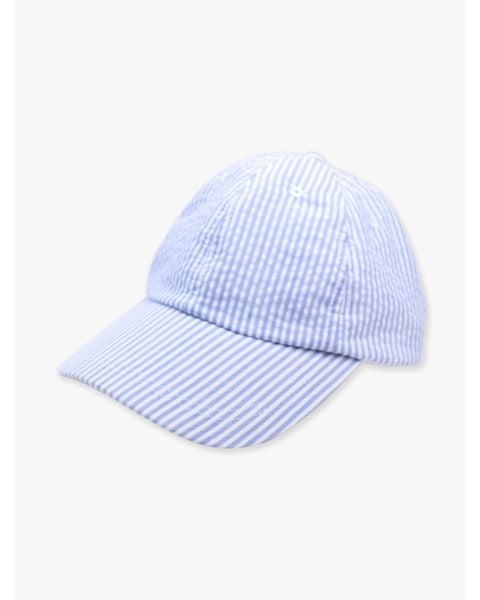 Classic Blue Seersucker Adult Baseball Hat