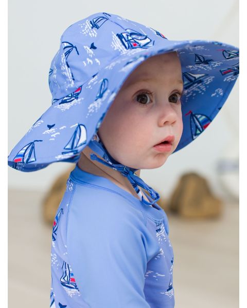 Blue Seas the Day Printed Sun Protective Hat