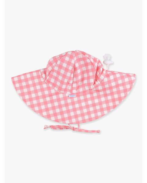 Bubblegum Pink Gingham Printed Sun Protective Hat