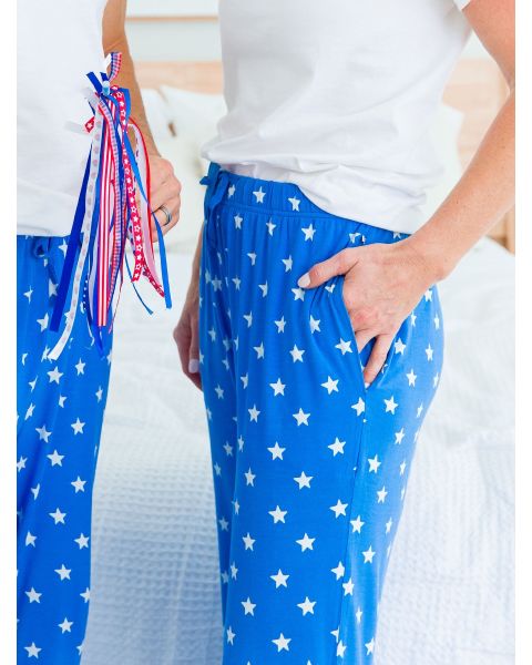 Blue Star Adult Pajama Pants, Bamboo Viscose