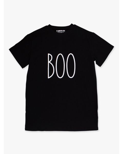 Boo Black Adult Short Sleeve Graphic Tee