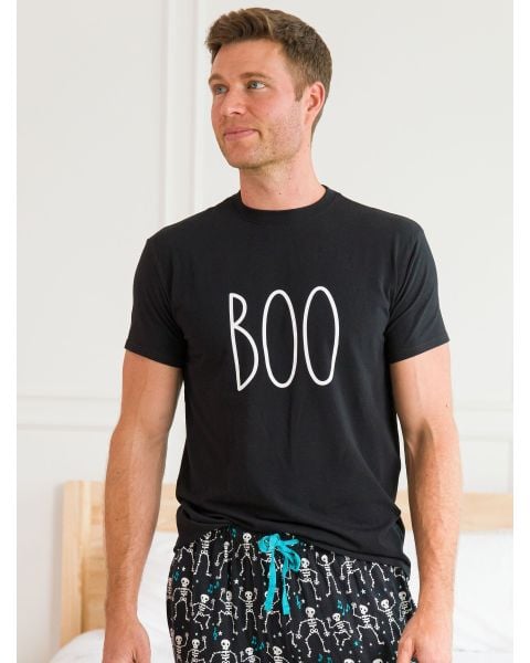 Boo Black Adult Short Sleeve Graphic Tee