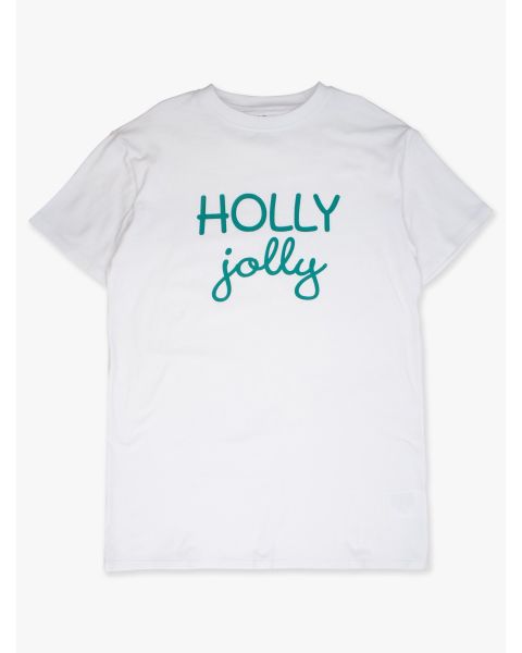 Holly Jolly Emerald Green Adult Short Sleeve Graphic Tee