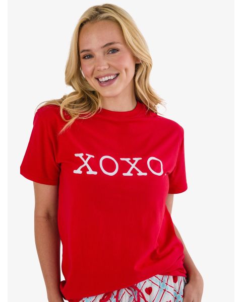 XOXO Red Adult Short Sleeve Graphic Tee