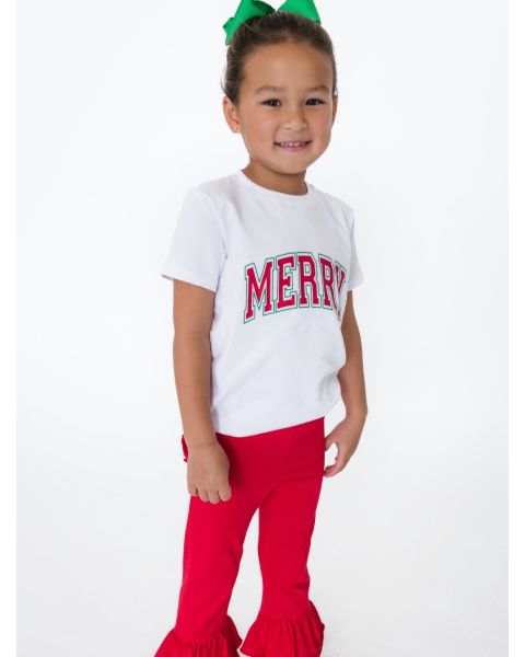 Red Merry Short Sleeve Graphic Tee