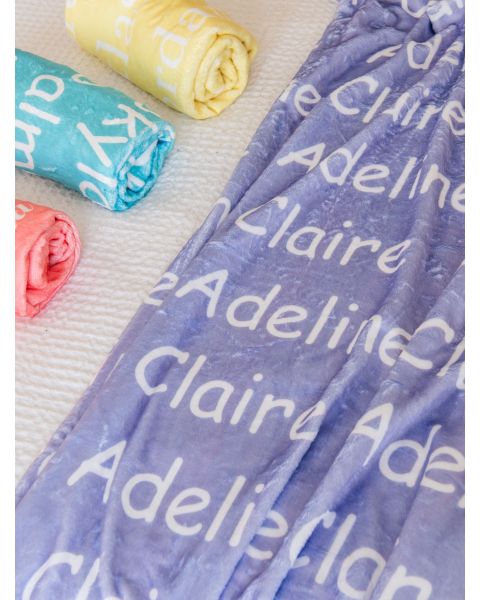 Kid Personalized Name Plush Minky Blanket-Lavender