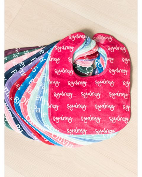 Hot Pink Personalized Name Bib 