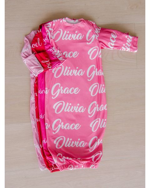 Bubblegum Pink Personalized Name Sleep Gown 