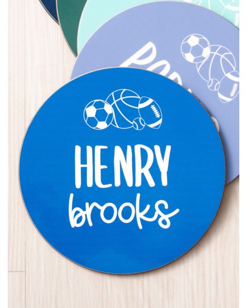 Sonic Blue Sports Personalized Baby Name Sign 