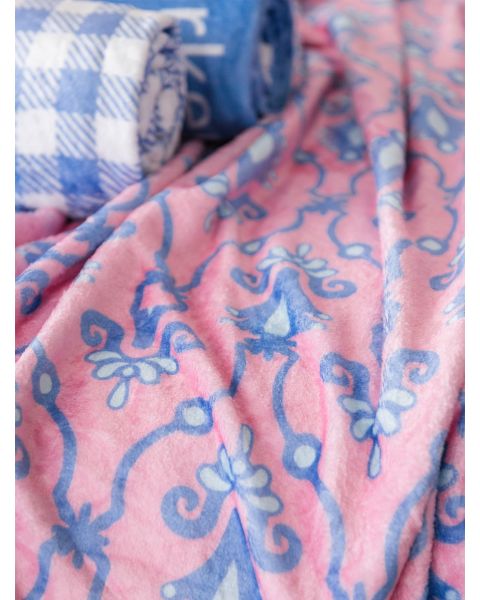 Pink Fairytale Jewels Printed Plush Minky Blanket