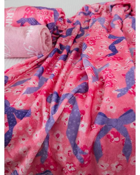 Bow Besties Printed Plush Minky Blanket