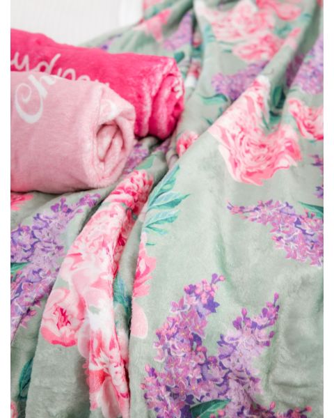 Sage Garden Printed Plush Minky Blanket