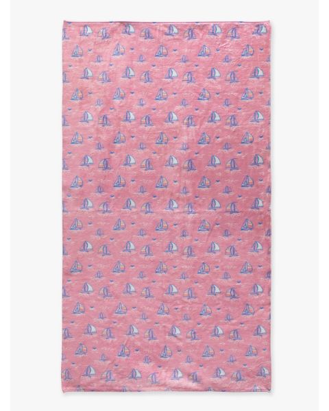 Pink Seas the Day Printed Beach Towel 
