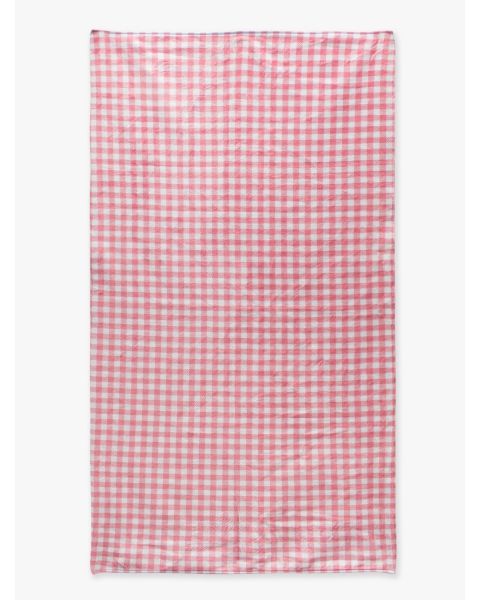 Bubblegum Pink Gingham Printed Beach Towel 