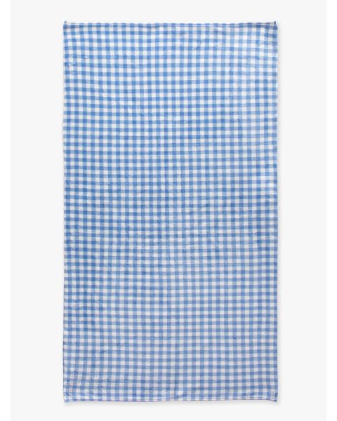 Periwinkle Blue Gingham Printed Beach Towel 
