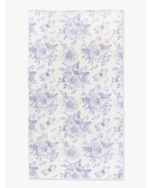 Wisteria Purple Butterfly Garden Toile Printed Beach Towel - 30&quot; x 60&quot;