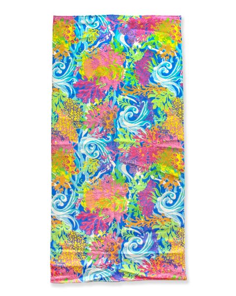 Neon Ocean Coral Printed Beach Towel