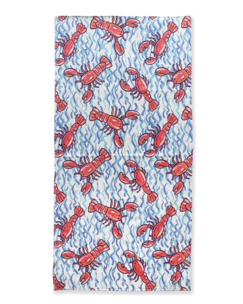 Blue Lobster Lagoon Printed Beach Towel