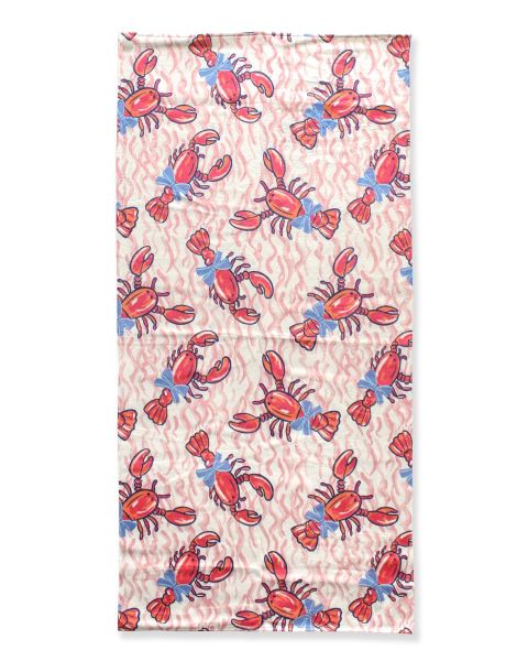 Pink Lobster Lagoon Printed Beach Towel