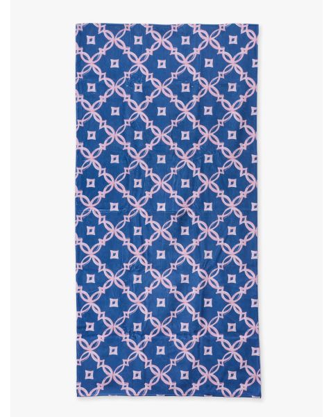 Navy Coastal Charm Printed Beach Towel