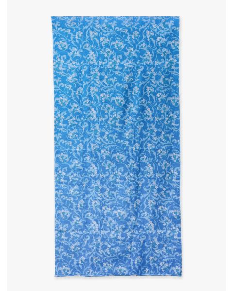 Bright Aqua Enchanted Flowers Printed Beach Towel