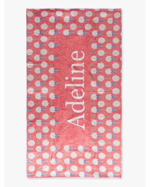 Pink Tee Time Personalized Beach Towel - 30&quot; x 60&quot;