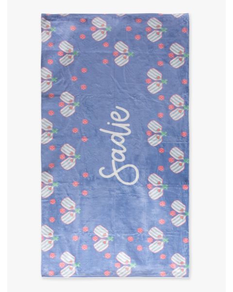 Pickleball Playtime Personalized Beach Towel - 30&quot; x 60&quot;