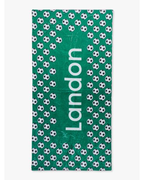 Soccer Mania Personalized Beach Towel