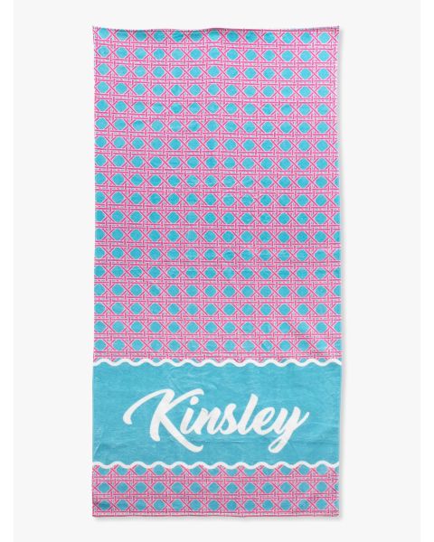 Neon Sorbet Cane Personalized Beach Towel