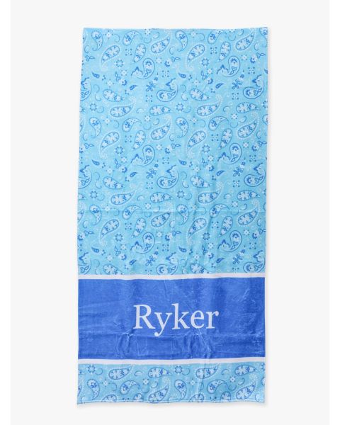 Blue Bandana Personalized Beach Towel
