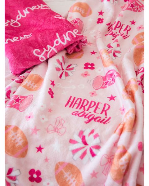 Spirit Squad Printed Personalized Plush Minky Blanket - 30&quot; x 40&quot;