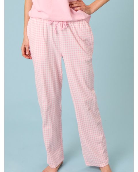Pink Gingham Adult Pajama Pants, Modal Blend
